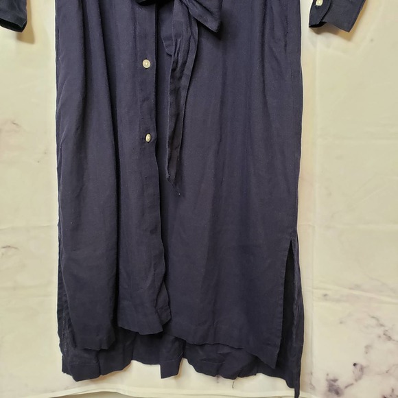 GAP blue button down long sleeve collared casual midi dress SP - Picture 2 of 11